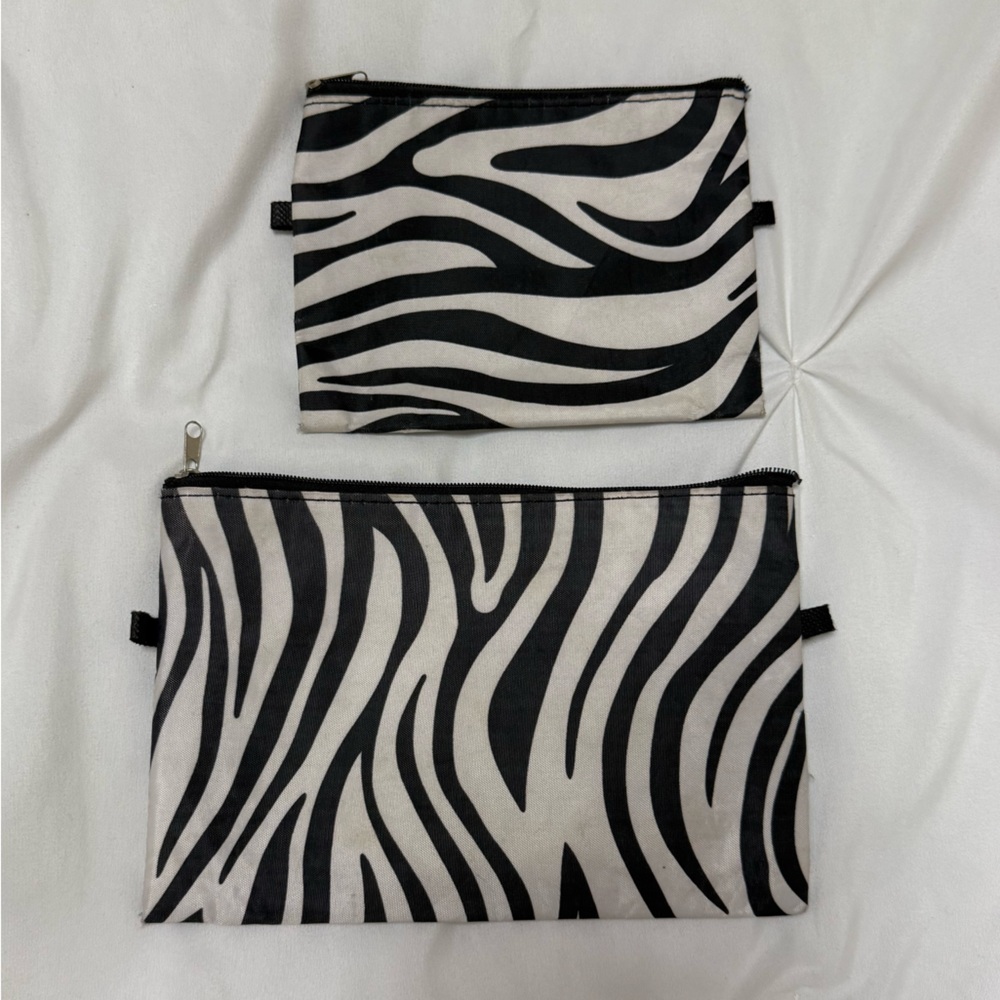 Zebra Print Pouch Set